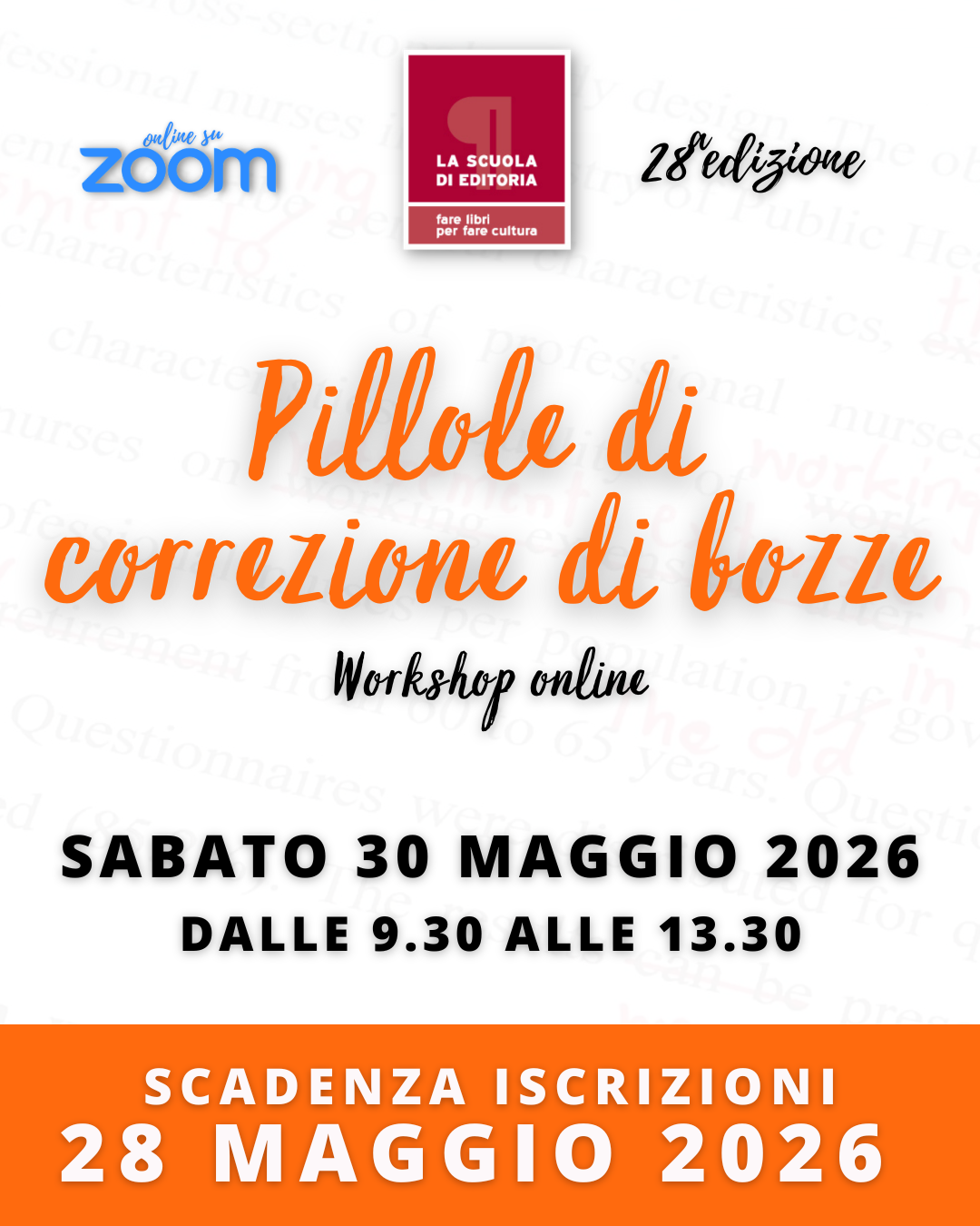 Workshop Online “Pillole Di Correzione Di Bozze” – 28a Edizione